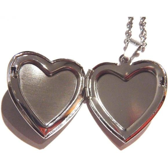 Color-Changing Glitter Heart Locket Necklace - Picture 2 of 4